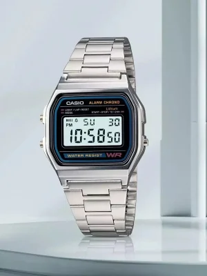 Casio Retro Classic Unisex Digital Steel Bracelet Watch A158WA-1YES Silver Brand New Boxed With Papers
