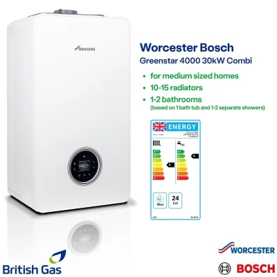 Worcester Bosch Greenstar 2000 25kW Combi Boiler - 4000 30kW, 8000 36kW