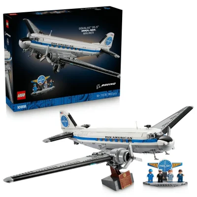 LEGO Icons Douglas DC-3 PAN AM Airliner Model Kit 11378