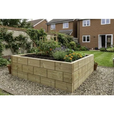 Wickes Decorative Grooved Treated Timberwall Garden Sleeper 45 x 145mm x 1.2m