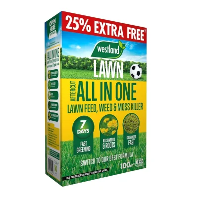 Westland Aftercut All In One Lawn Feed, Weed & Moss Killer 100m