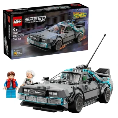 LEGO Speed Champions 77256 Back to the Future Time Machine DeLorean Set (357 Pieces)