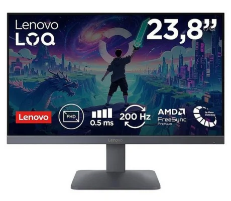 Lenovo LOQ 24-10 23.8" FHD IPS 200Hz Gaming Monitor (HDR10, FreeSync Premium)
