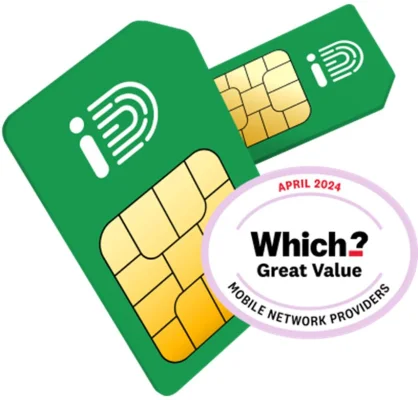 iD Mobile SIM Only Plan: 50GB Data, Unlimited Minutes & Texts, EU Roaming