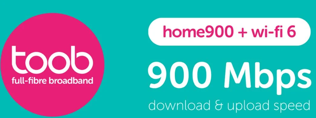toob 900Mbps Up/Down Full Fibre Broadband (Selected Areas, New Customers)
