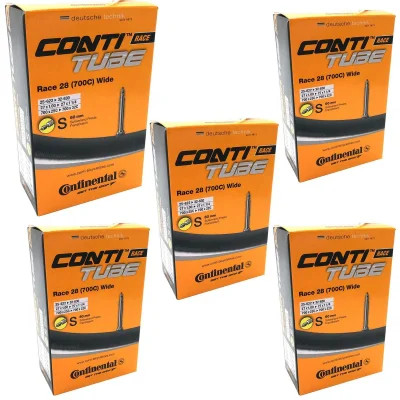 Continental Race 28 700 x 25-32c Bike Inner Tubes Presta 60mm Valve (Set of 5) Black