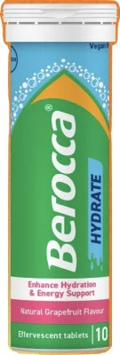 Berocca Hydrate 10 Effervescent Tablets Electrolytes & Vitamin B Mix Grapefruit/Mango Passionfruit