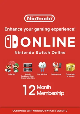 Nintendo Switch Online 12 Months Membership Key (Europe & UK) for Switch & Switch 2