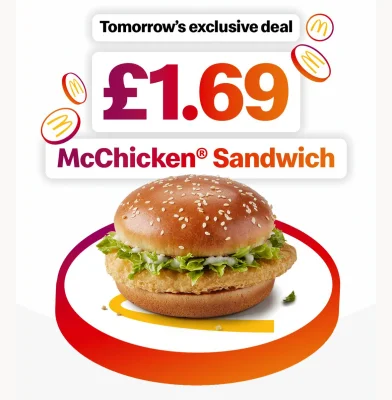 McChicken Sandwich - via McDonald’s Rewards App