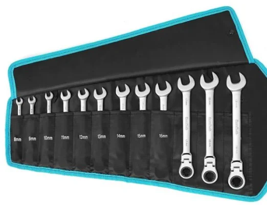 DURATECH Flex-Head Ratchet Spanner Set 72-Tooth Combination Wrench 12-Piece