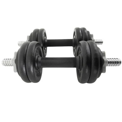 York Fitness 15kg Black Cast Iron Dumbbell Set