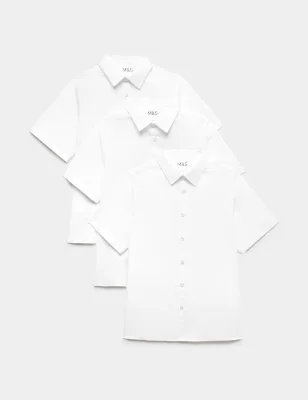 M&S 3 Pack Boys' Easy Iron School Shirts (Age 2-16 Years)