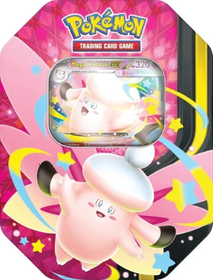 Pokémon TCG Mega Moonlit Tin - Mega Clefable ex (4 Boosters & 1 Foil Promo Card)