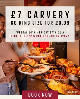 Standard Carvery / King Size Carvery Meal - Toby Carvery