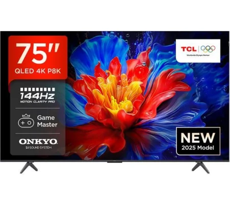 TCL 75P8K 75" 144Hz Smart 4K Ultra HDR QLED TV