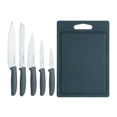 Viners Speckle 5-Piece Knife Set with Plastic Cutting Board, Stainless Steel, 0305.192