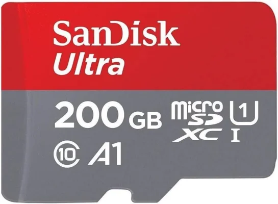 SanDisk Ultra 200GB MicroSDXC UHS-I Memory Card with SD Adapter (Standard Packaging)