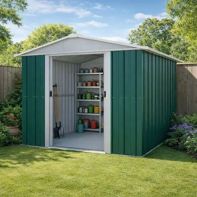 8' x 7' Yardmaster Green 87GEYZ Metal Shed (2.42m x 2.17m)
