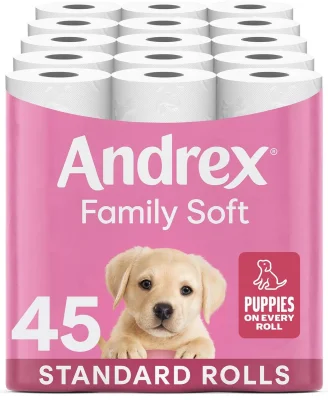 Andrex Family Soft Toilet Roll 45 Rolls Bulk Buy Fragrance Free