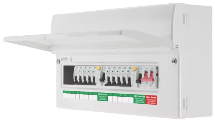 British General Fortress 19-Module 13-Way Part-Populated Dual RCD Consumer Unit