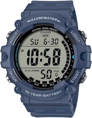 Casio Illuminator 10 Year Battery Blue Digital Watch