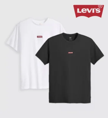 Levi's Men's Relaxed 100% Cotton T-Shirt Multipack - Black/White or White/Navy
