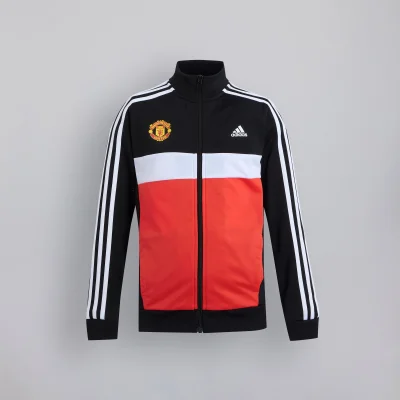 Manchester United x adidas Junior Essentials 3-Stripes Tiberio Tracksuit Black (7-14 Years)