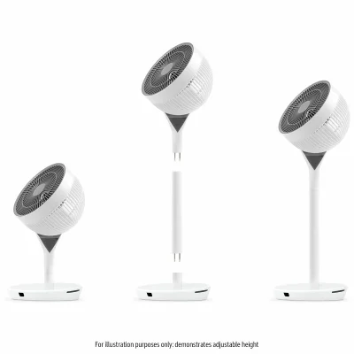 IRIS Woozoo STF-360DC-N 360 Pedestal Air Circulator, White/Grey