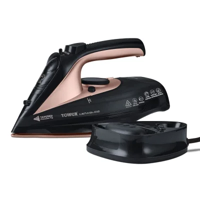 Tower Cordless Steam Iron T2200 2400W Purple, 180g Steam Boost, Ceramic Soleplate, 360ml Tank