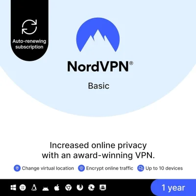 NordVPN Basic 1-Year Subscription (10 Devices)