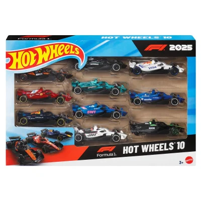 Hot Wheels Formula 1 2025 10-Pack 1:64 Scale Die-Cast Toy Racecars (Set of 10)