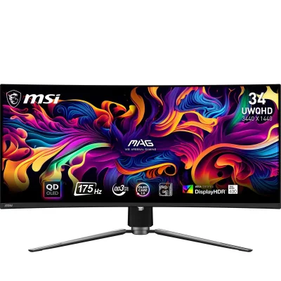 MSI MAG 341CQP QD-OLED 34" UWQHD 1800R Curved Gaming Monitor 3440x1440 175Hz 0.03ms