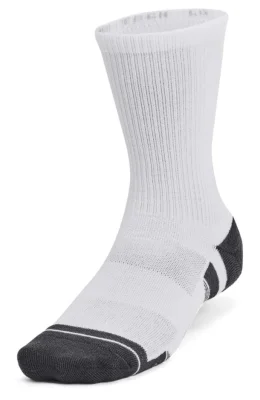 Under Armour Unisex UA Performance Tech Crew Socks 3-Pack, White, UK 4-7.5