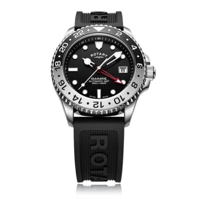 Rotary Seamatic Automatic GMT Dive Watch - Black