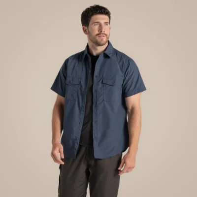 Craghoppers Men's Summer Kiwi Nosidefence Zipped Pocket Short Sleeve Shirt, 5 Colours (S/M/L)