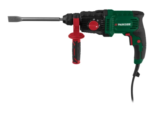 PARKSIDE SDS-Plus Hammer Drill 800W 1.2J 4 Functions with Chisel + 3 Drill Bits