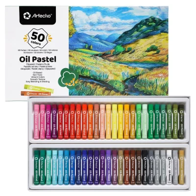 Artecho Soft Oil Pastels Set 50 Colours (8 x 60mm)