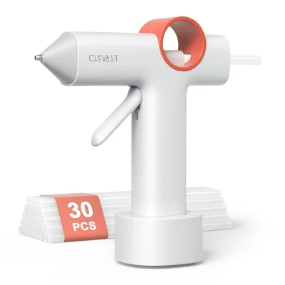 Clevast Cordless Hot Glue Gun with 30 Glue Sticks, Rechargeable 5000mAh, 40s Preheating, Auto Shut-Off