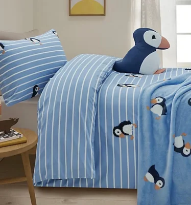 Blue Puffin Tufted Reversible Duvet Set, Blue (Toddler)