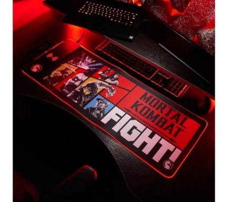 Numskull Mortal Kombat Qi 15W Wireless Charging Gaming Mouse Mat - Black & Red