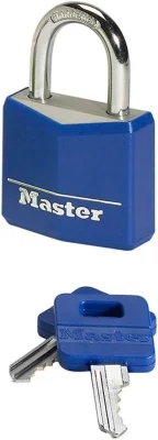Master Lock 9131EURDCOL Small 52mm Aluminium Key Padlock with Vinyl Cover, Assorted Colours