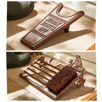 Cast Iron Boot Jack / Bird Cast Iron Boot Brush