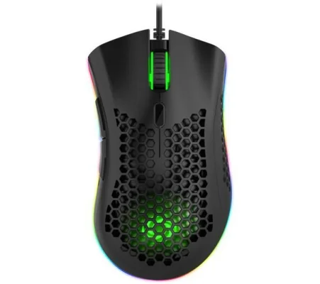 NOS M-650 Ultralight RGB Optical Gaming Mouse - Black / White