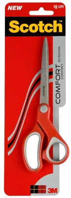 Scotch Comfort Scissors 20cm Red Soft Grip Handle Stainless Steel Blades (1 Pack)