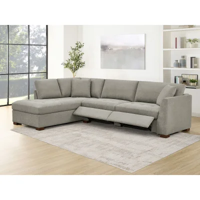 Thomasville Miles Grey Fabric Corner Sofa with Power Footrests (2 Configurations)