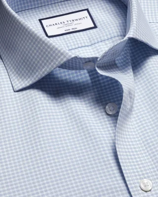 Charles Tyrwhitt Non-Iron Stretch Poplin Gingham Shirt FOP0007RED - Various Colours