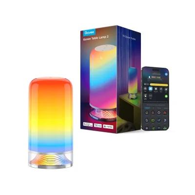 Govee RGBICWW Smart Table Lamp 2 RGBIC Smart Light, 16 Million Colours, Voice Control, App, AI Mode