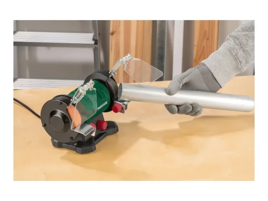 PARKSIDE Double Bench Grinder with Flexible Drive Shaft 120W 75mm Discs 103pc Set