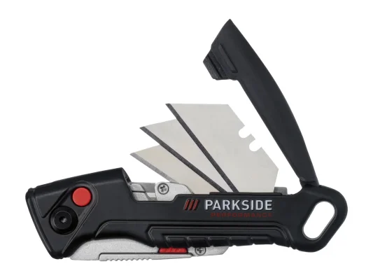 PARKSIDE PERFORMANCE Folding Knife 12-Piece Set with Belt Pouch & 10 Spare Blades