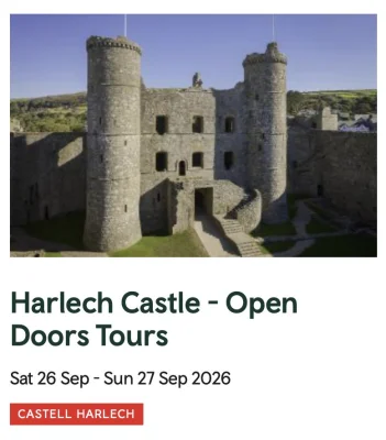 Cadw Open Doors Events (1–30 September) – 200+ Wales Historic Sites & Landmarks